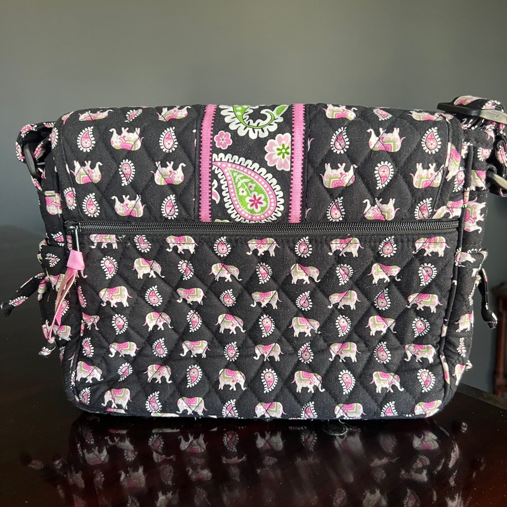 Vintage Vera Bradley Pink Elephants Mailbag Crossbody Messenger Bag Retired - Picture 2 of 11